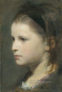 Henri Fantin Latour Painting - Head of a young girl Henri Fantin Latour